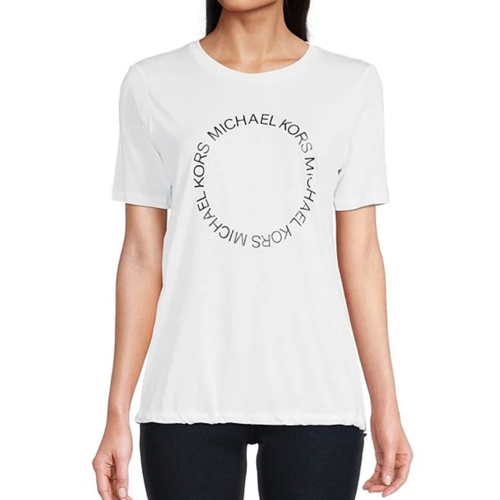 michael kors short sleeve circle logo t-shirt
